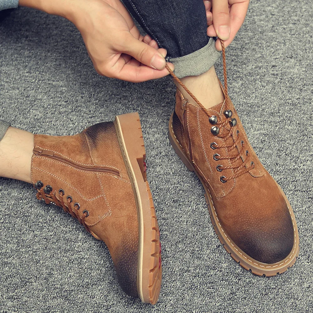 

New Martin Boots Male High Help Chelsea England Genuine Leather Male Restore Ancient Work Clothes Boots Trend Chinese Rhubarb