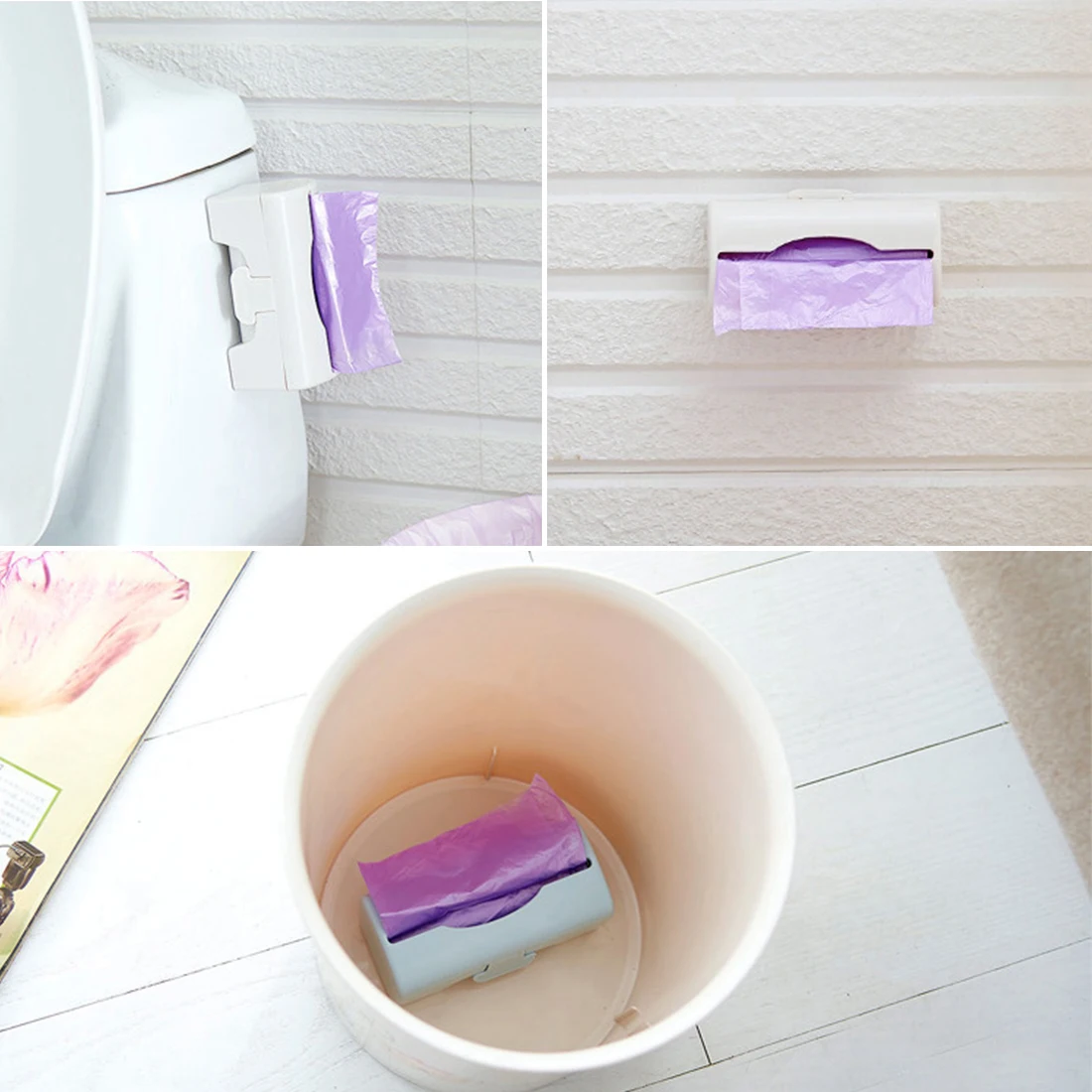 1 قطعة جدار شنت القمامة أكياس قمامة موزع صندوق تخزين من البلاستيك رف الحاويات المطبخ الحمام المنظم