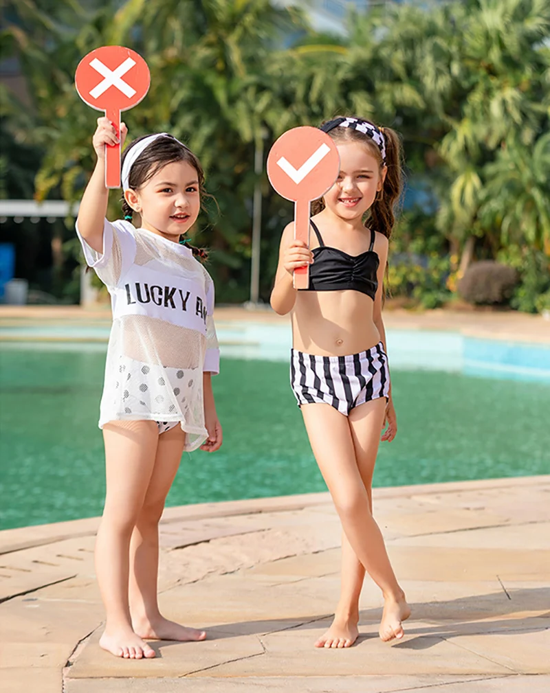 Xiqi/купальник для девочек; детский купальник с пуш-ап; детский купальник; шорты для женщин; цвет черный, белый