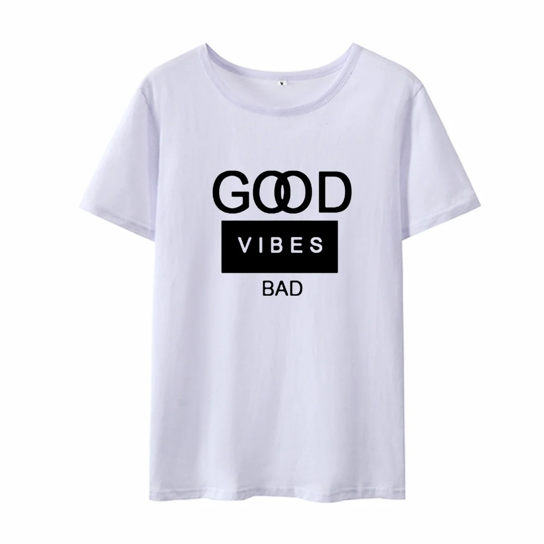 Хорошая Vibes Bad футболка с буквенным принтом Женский Топ коротким рукавом и