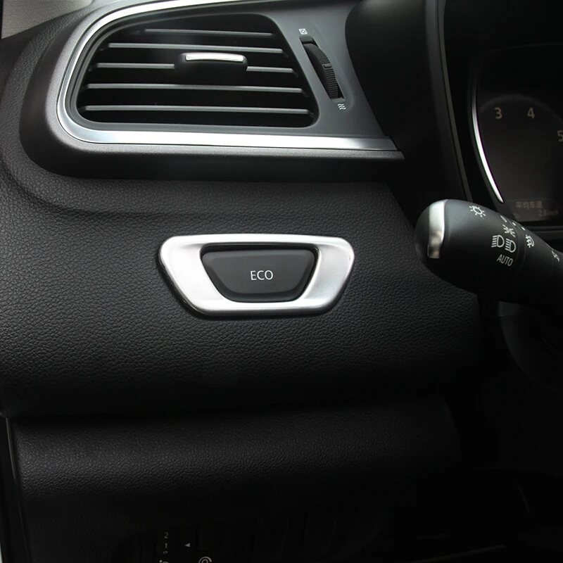 ABS Пластик Матовый для леворульных автомобилей автомобиля эко кнопка включения накладка Стикеры автомобильный Стайлинг для Renault Kadjar аксессуары 1 шт