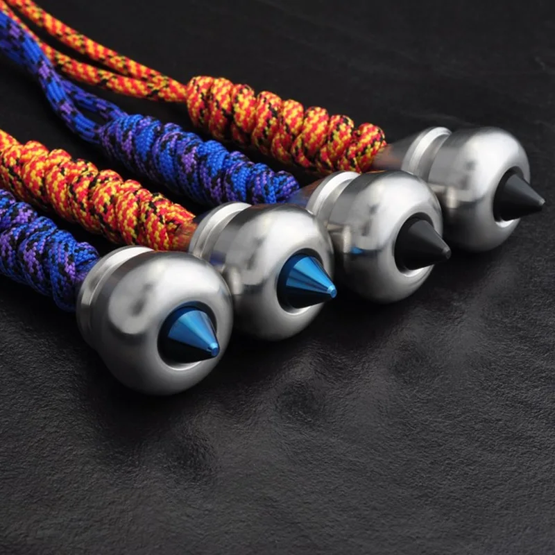 Metal-EDC-Sharp-Knife-Beads-Pendant-Paratrooper-Rope-Art-Double-Crafts-Gourd-Sinkers-With-Toys