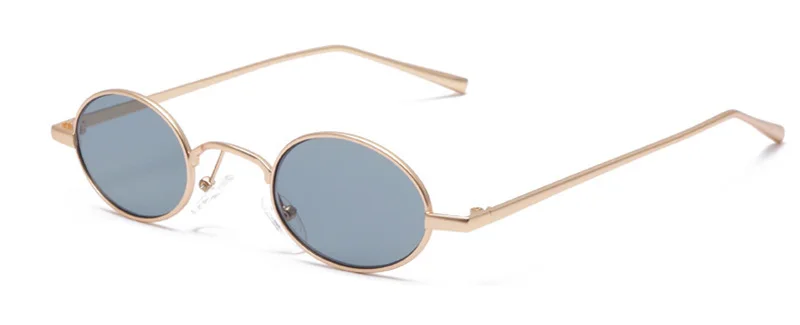 Женские очки shauna Овальные Солнцезащитные очки популярные маленькие металлические оправы Мужские красные линзы UV400 - Цвет линз: Golden Grey