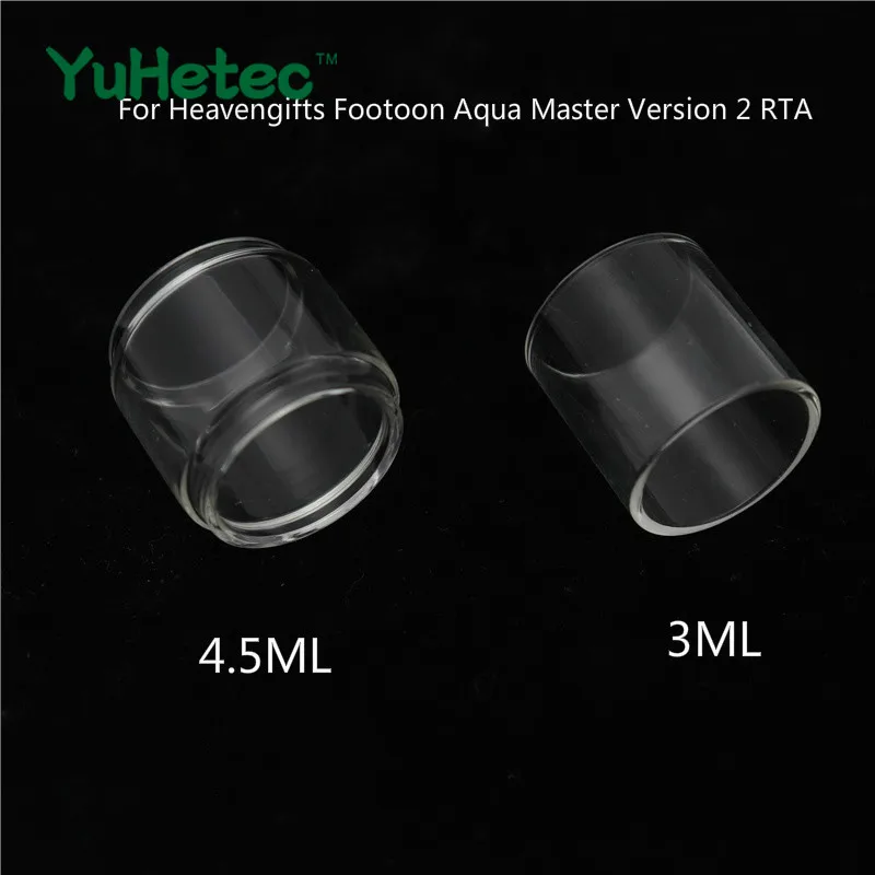 

2PCS YUHETEC Glass Tube /Bubble Tube for Heavengifts Footoon Aqua Master Version 2 RTA 4.5ml / 3ML for Aqua Master V2
