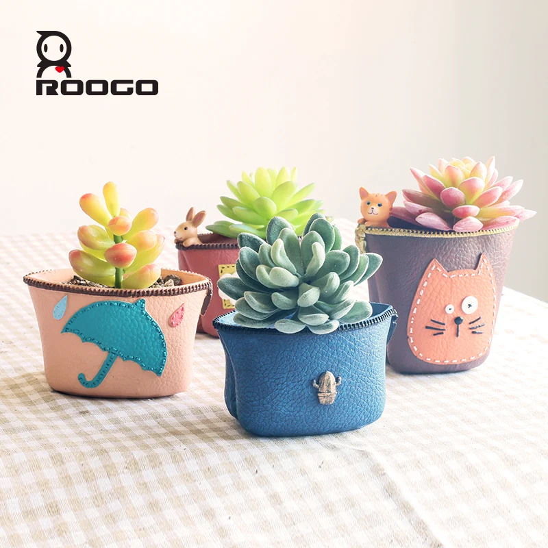 

Roogo 6design mini flowerpot different old fashion change pocket and umbrella rain boots shape planter garden container pots