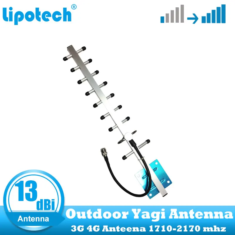 

lintratek 13dBi 3G 4G Yagi outdoor antenna lte dcs wcdma external antenna signal booster with N female suit for repeater amplifi