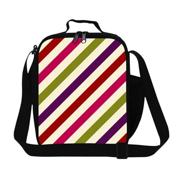 

Fresh Style Cute Stripes Insulation Lunch Bag For Children Portable Girl Student Meal Package Womens Lunch Box Picnic Food Bag