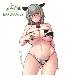 EARLFAMILY 13 см x 7,1 см аниме Красота Девушка с сексуальным бикини Tsuda Nanafushi мультфильм Hyougintou наклейка заднего лобового стекла автомобиля стикер