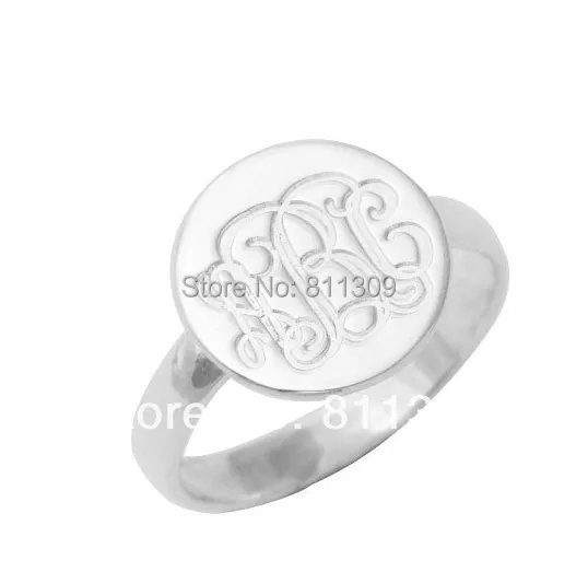 

Monogram Ring Personalized Silver Ring Initials Ring Engraved Ring