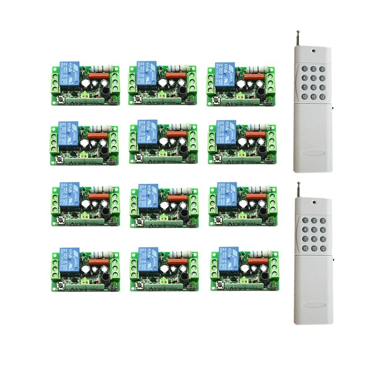 

3000m High Power AC 220V 110V 1 CH 1CH RF Wireless Remote Control Light Switch System,12CH Transmitter+Receiver,Toggle/Momentary