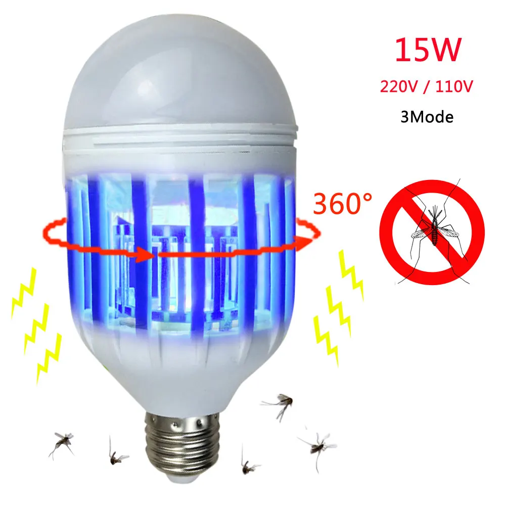 SMD 5730 15W E27 LED Mosquito Killer Lamp Bulb Night Light Repellent