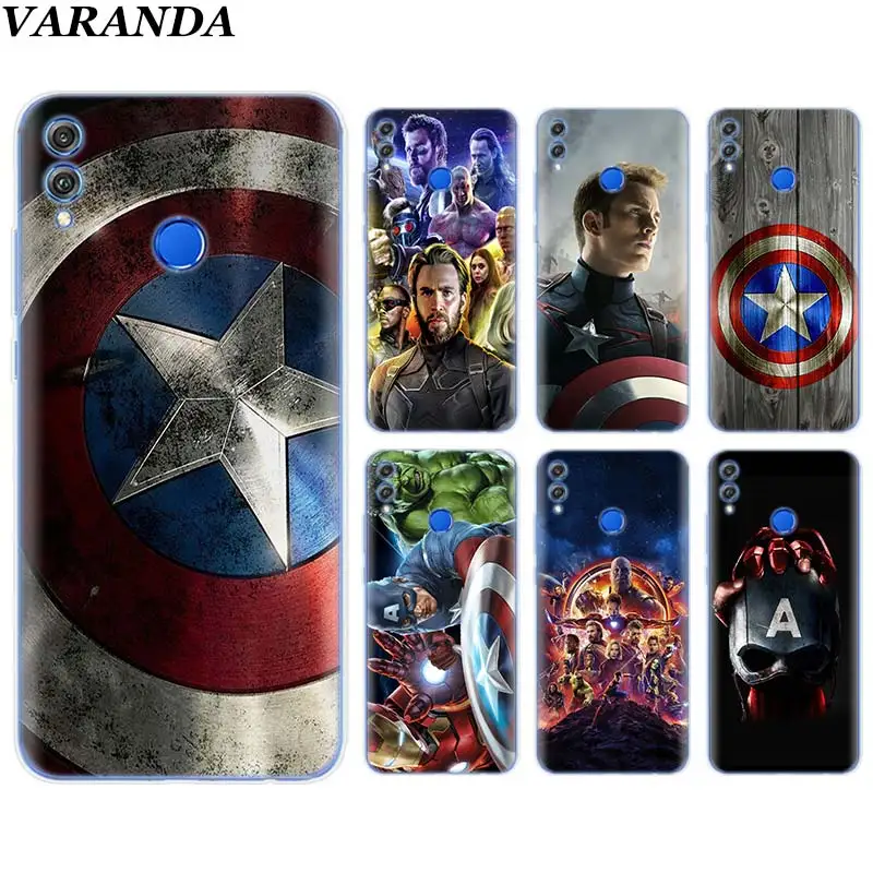 

Avengers Marvel Captain America Silicone Soft Case for Huawei Honor 8X 8C 7A 7C 7S 9 10 Lite Y5 Y6 Y7 Y9 2019 Phone Case Coque