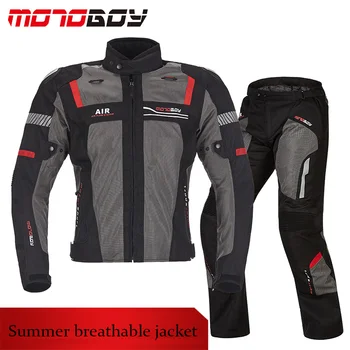 

Men's Motorcycle Summer air jackets moto pants Motocross Suit Bike motorbike jacket racing Jersey with Protective Gears pads