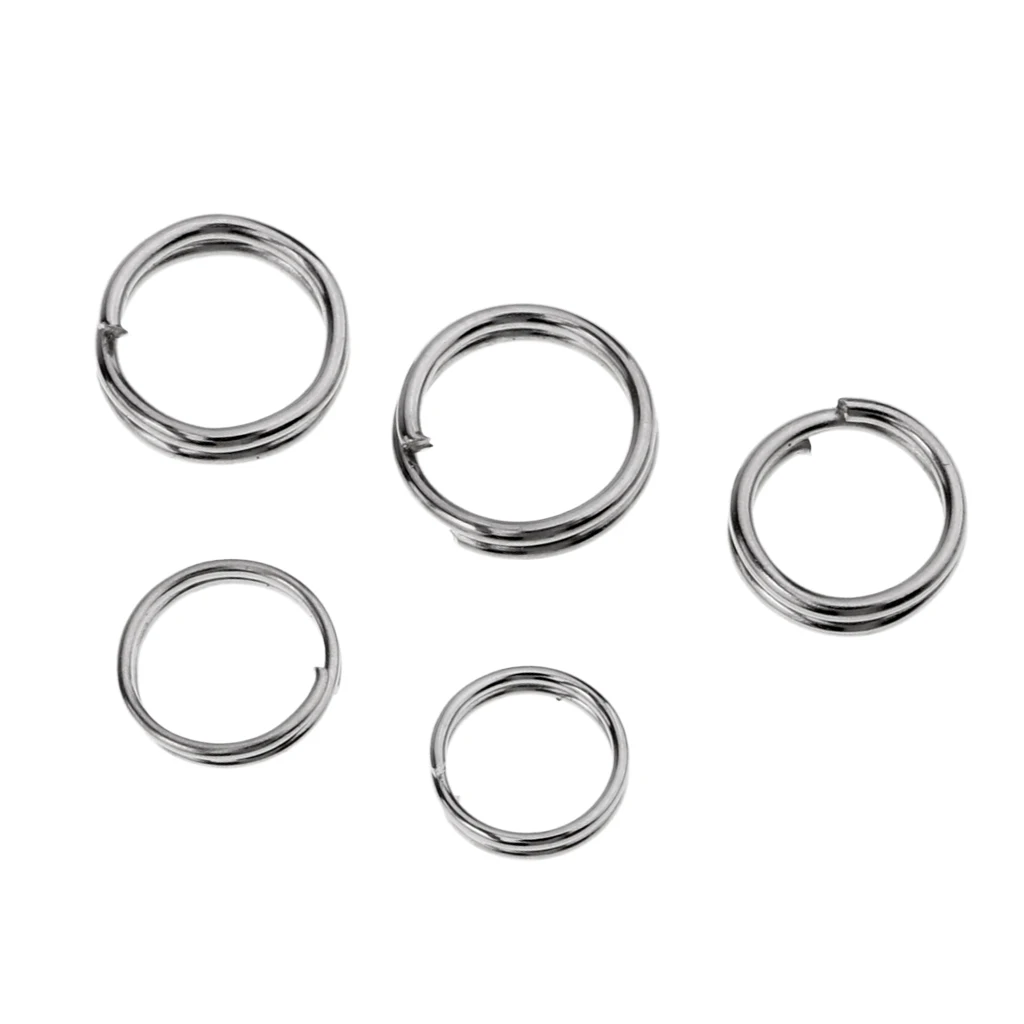 250pcs Assorted Double Split Rings Set Stainless Steel Fishing Tackle Lure Connector with Tackle Box Senuelos de pesca