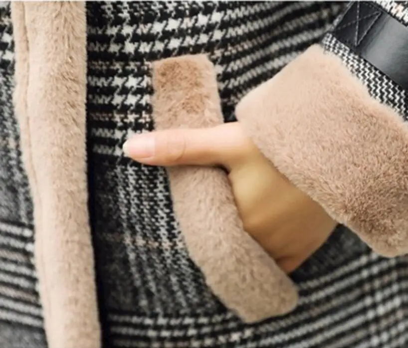 Женское шерстяное пальто, высокое качество, верхняя одежда с лацканами, клетчатая подкладка, Женская шерстяная смесь, длинное пуховое пальто Parker, зимнее Теплое повседневное пальто