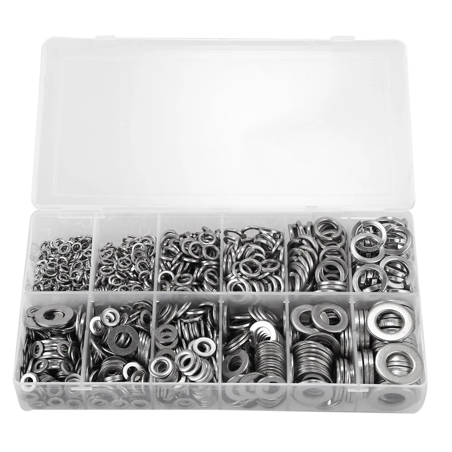 790 Piece Flat & Spring Stainless Steel Assorted Washers Rust Resistant ...