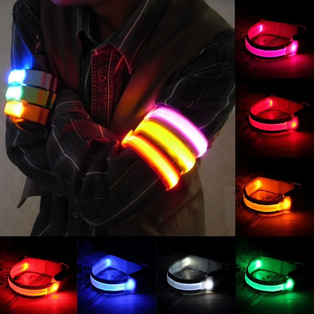 

Popular Sports Reflective Bracelet 1 Pcs 3 Reflective Safety Mode Arm Belt Night Light Strap Cycling Running LED Bracelet 6 Colo