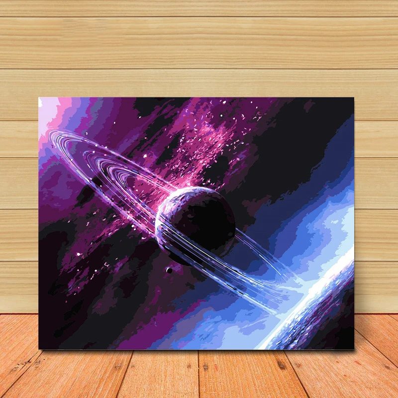 

MOLEK Planet Oil Painting by Numbers DIY Arcylic Painting Kids Handpainted Artwork Space Picture Wall Poster for Room Home Decor