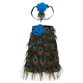

Newborn Baby Girls Crochet Knit Peacock Costume Photo Photography Prop Infant Costume Outfit Headband Baby Photography Gift