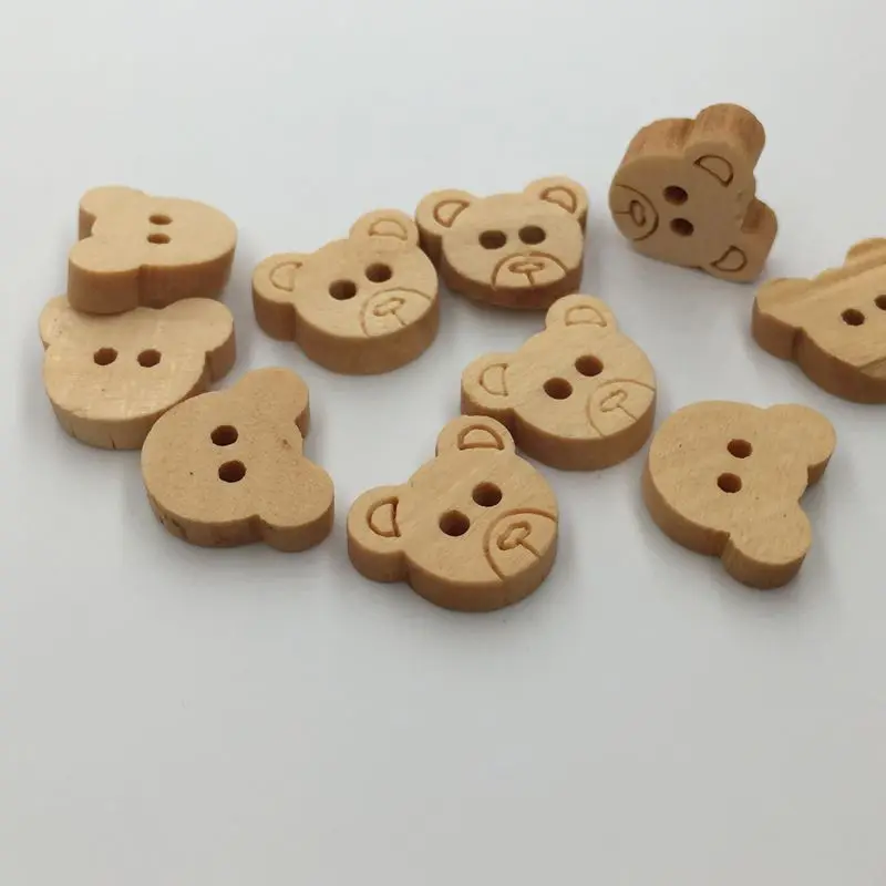 

Free shipping cartoon bear children clothing diy decorative wood buttons buttons 14mm wood color clothing accessories FC10021