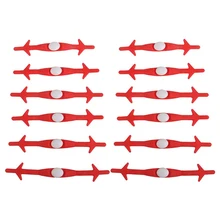 Лот из 12 шт эластичные силиконовые шнурки для обуви для взрослых(красный