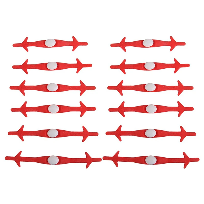 

Lot of 12pcs Elastic Silicone non Lace-up Laces for Adult Shoes (Red)