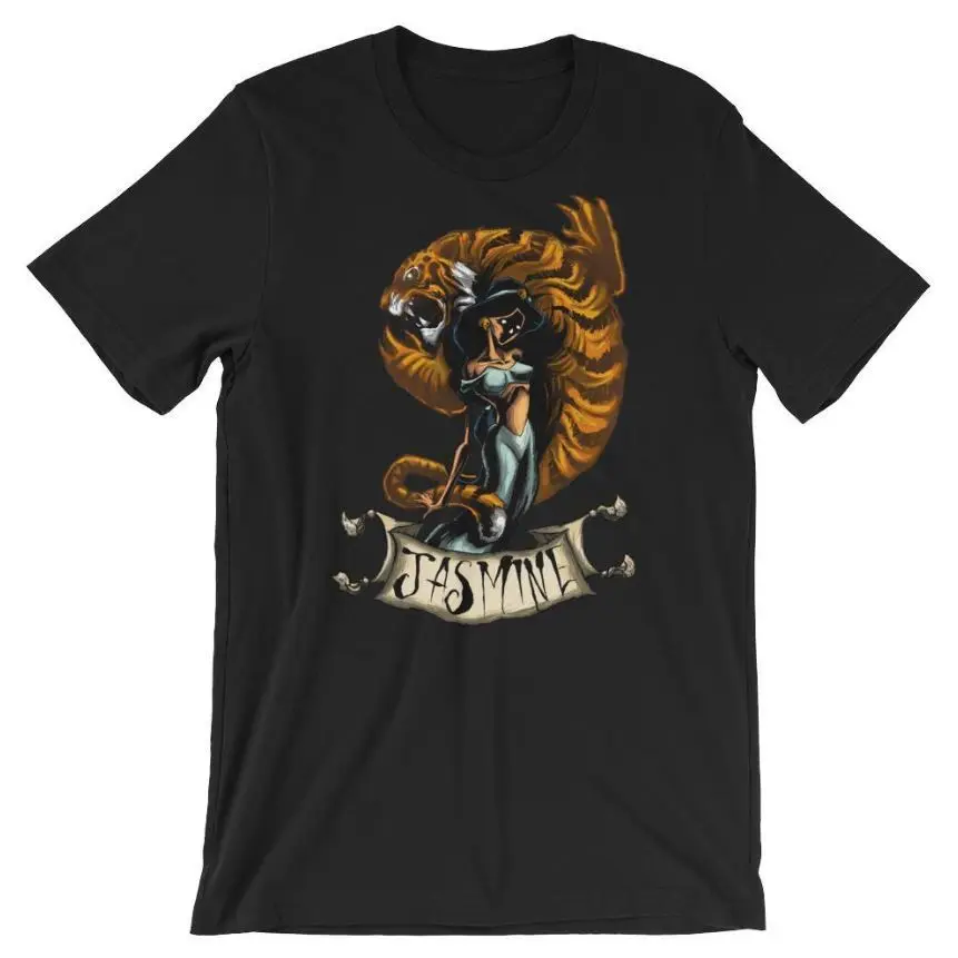 

T-shirt For Man Jasmine Aladdin Genie Flying Carpet 80s Pixar Cartoon Men's Shirt S-2XL