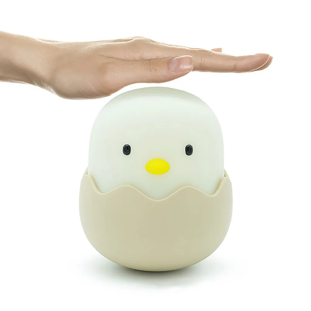 

Creative chicks with sleeping lights cartoon silicone USB charging eggshell chicken emotional lights tumbler bedside night light