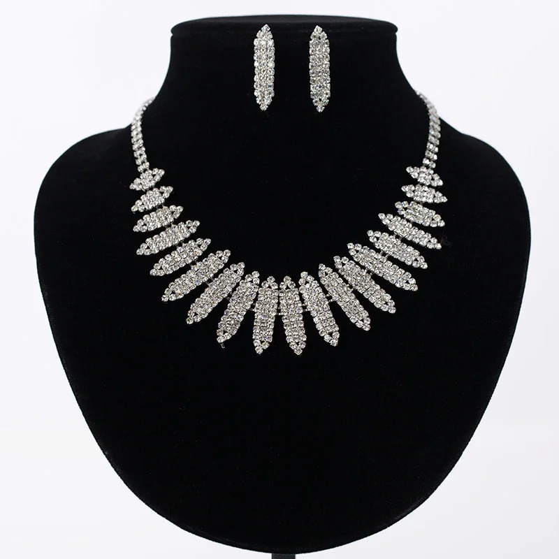 Wholesale Women Crystal Rhinestone Bride Jewelry Set Wedding Jewelry