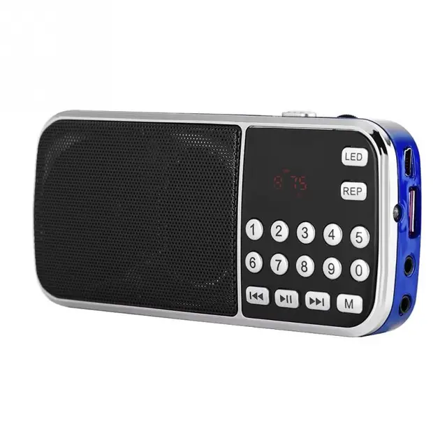 Stereo FM Radio 78-108MHz Stereo FM Radio High Sensitivity Noise Cancelling Digital TF Card Radio – Blue
