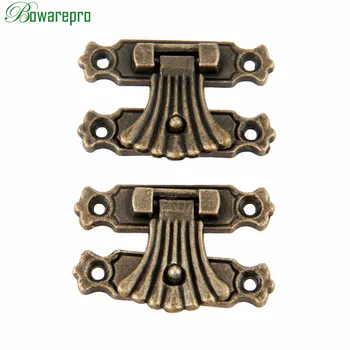 

bowarepro Antique Bronze Hasps Jewelry Wooden Box Case Toggle Hasp Latch Vintage Hardware Furniture Accessories+Screws 37*27mm*2