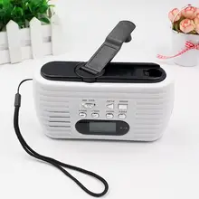 Портативный AM, FM радио светодио дный свет USB телефон Зарядное устройство солнечной энергии дрожания рук литиевых Батарея Мощность ed внешний аккумулятор с Динамик