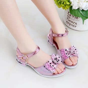 

Girls Sandals Kids Shoes Summer Children Fashion Princess Shoes Big Girl Sandals With Bow School Performance Shoes Sneakers