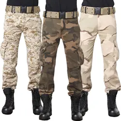 Мульти карман Мешковатые городских Combat Камуфляж военные Стиль брюки-карго Для мужчин тактический камуфляж брюки Цифровой Desert Армейский
