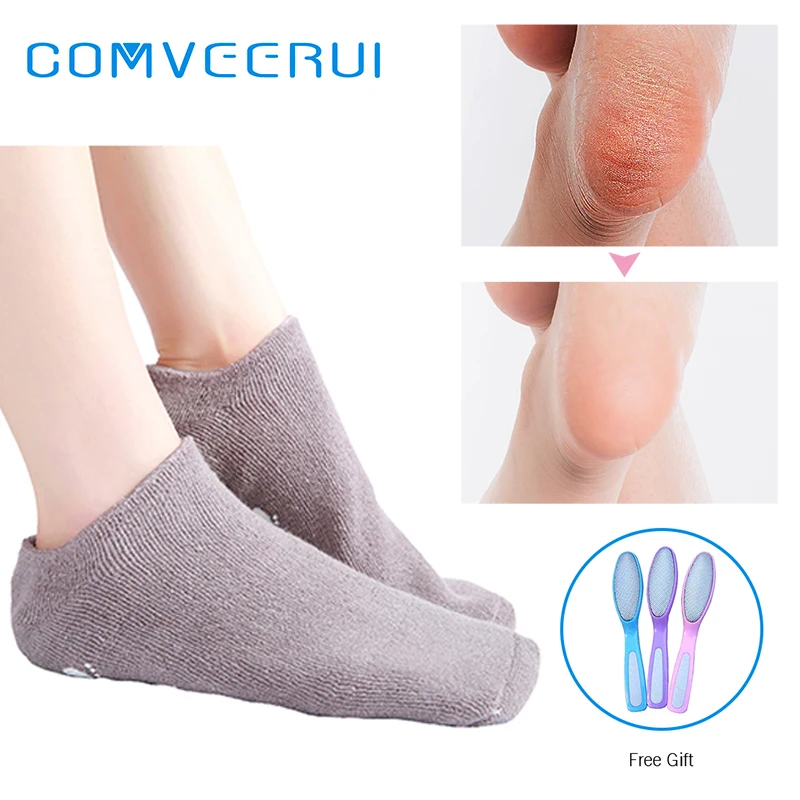 

Skin Care For Foot SPA Gel Moisture Hydrating Socks Whitening Rejuvenating Washable Reusable VE Exfoliating Foot Mask LF3G