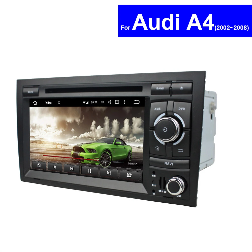 2 Din 7 inch Android Touch Screen Car Stereo for Audi A4 DVD Player GPS Navigation
