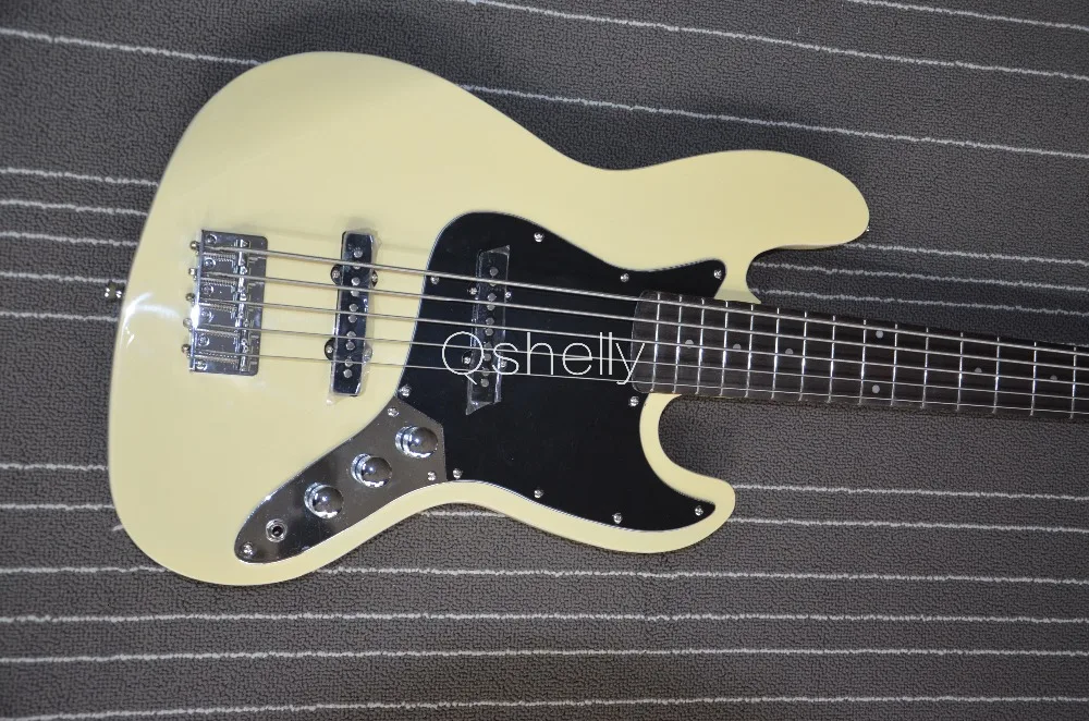 Высокое качество QShelly custom cream milk 5 струн белый переплет 20 ладов Миллер джазовый