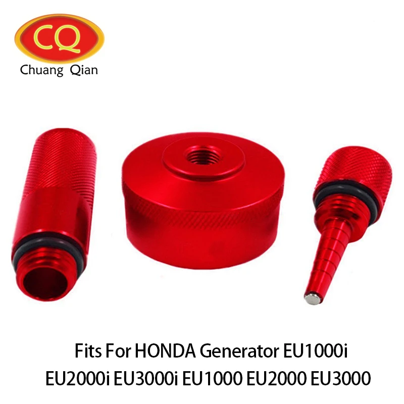 Chuang Qian 3pcs Aluminum Red Extended Run Gas Cap Adapter Kit for