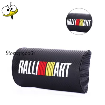 

Car Seat Neck Pillows For Mitsubishi RALLIART Logo Lancer Pajero Outlander ASX Galant Carbon Fiber Headrest Neck Pillow Support