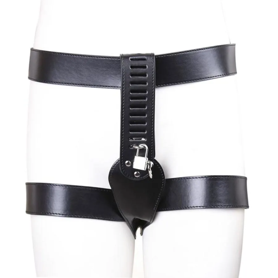 Leather Adjustable Female Chastity Belt,Strap-in Cover Crotch Area Belt, Women's Thong Harness System