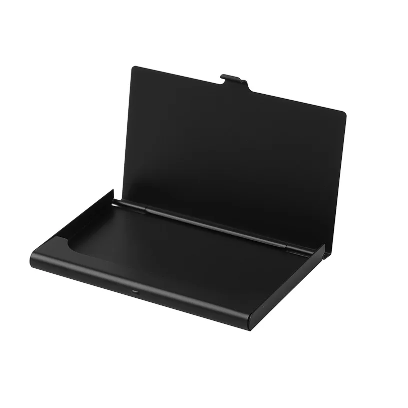 

1 PCS Stainless steel Aluminum Holder Metal Box Creative business card Cover Credit Men business card holder metal Wallet Black
