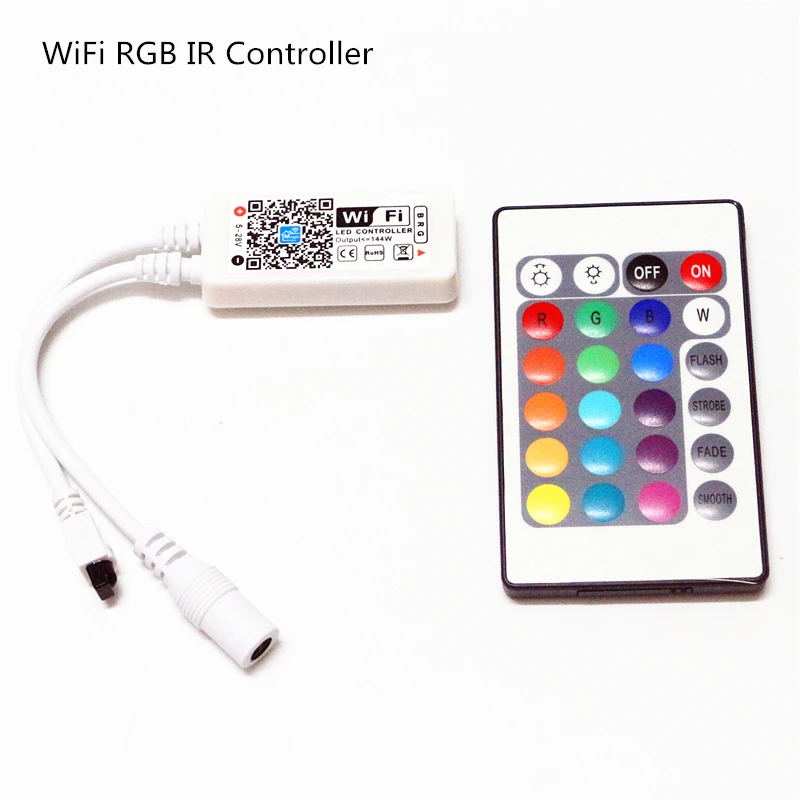 DC 5 в 12 В 24 В Мини Bluetooth/WiFi светодиодный RGB/RGBW контроллер iOS Android APP 24Key ИК пульт дистанционного управления для 3528 5050 Светодиодная лента