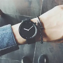 Минималистичные стильные мужские кварцевые часы дропшиппинг новые модные простые черные часы BGG Брендовые мужские наручные часы подарки