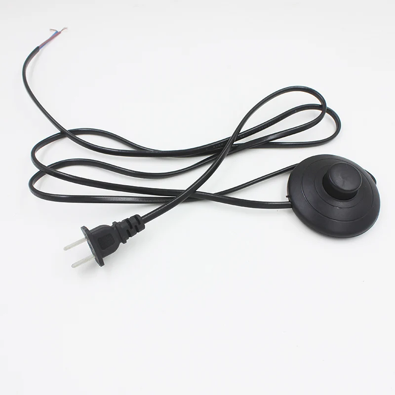 Линейный кабель 1,8 м вкл. Выкл. Шнур питания для светодиодный лампы с 317 кнопочным переключателем штепсельная Вилка для ЕС/США, светильник, переключающий белый или черный провод - Цвет: Black US Plug