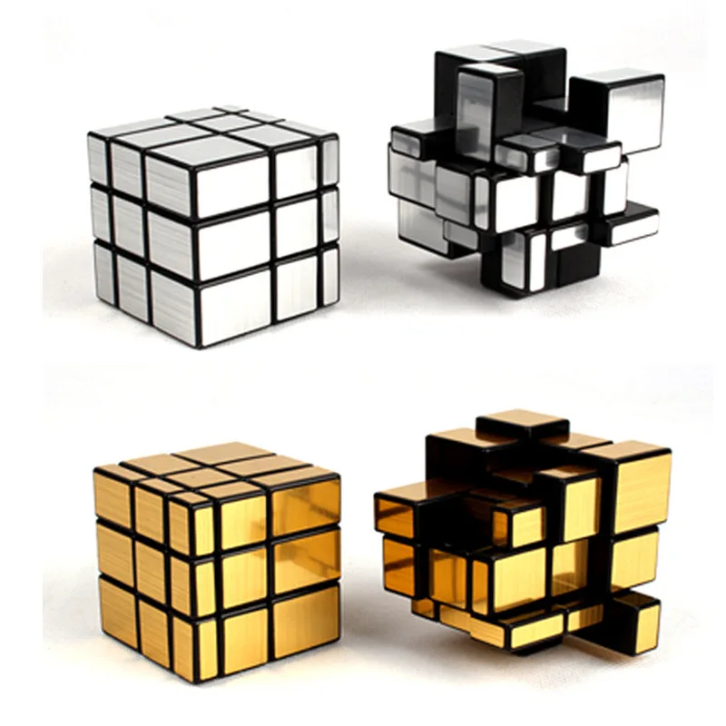 

YOOAP Third-order intelligence cube 5.7cm gold and silver brushed stickers shaped fine-tuning spring mirror