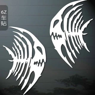 

Skull fish car stickers fish bone car stickers car decoration refires appearance of back rise glass stickers door stickers