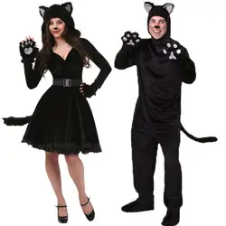 Loveyroyal сексуальный косплей Хэллоуин кошка девушка пара платье кошка девушка lang костюм дьявола мужской волос животных платье сценический