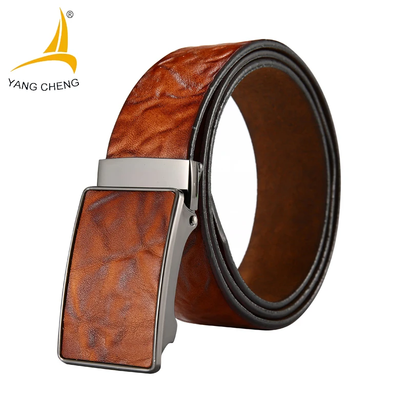 

[CNYANGCHENG] 3.5cm Hot Sale Men belts Luxury Genuine Leather designer High Quality Belt Man Buckle Real Cowhide Jeans 2018