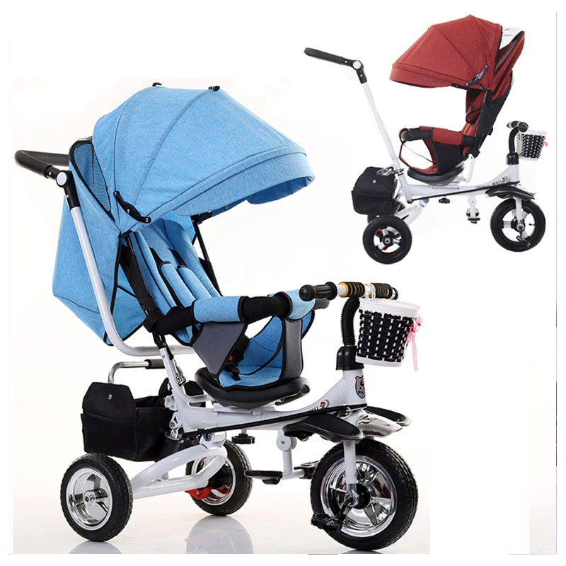 Swivel Seat Baby Stroller 3 In 1 Folding Portable Baby Tricycle