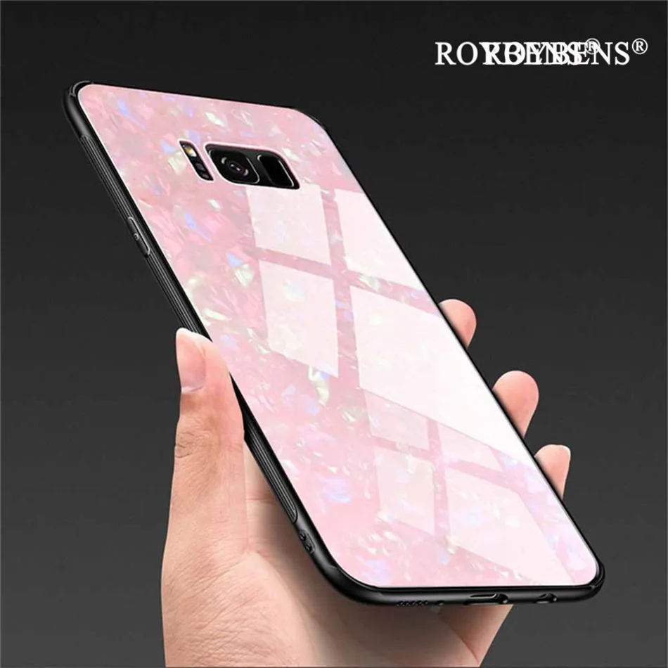 Tempered Glass Phone Case For Samsung Galaxy S8 S9 Cover Luxury Marble Shell Note 8 TPU Frame Back Cases Plus |